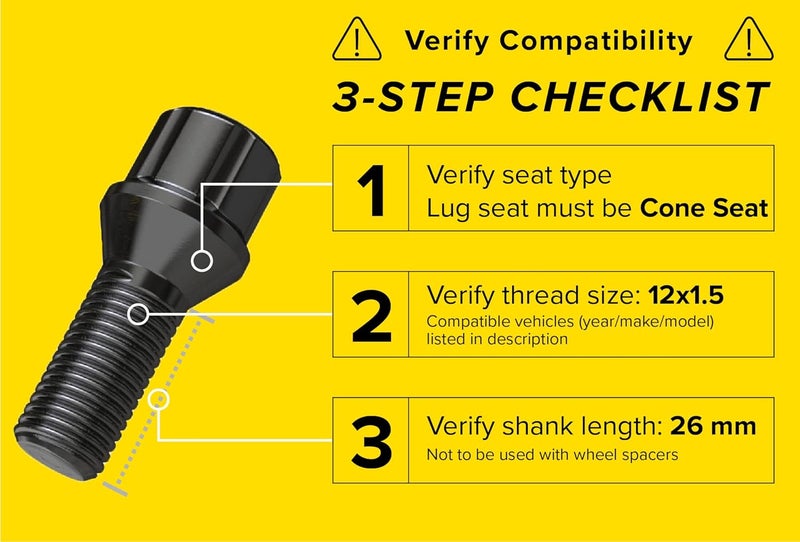 StanceMagic 20pc Locking Spline Black Lug Bolts with Socket Key - Image 2