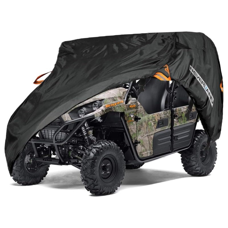 NEVERLAND UTV Cover Heavy Duty Ranger Cover Waterproof 4-6 Seater Side by Side Covers 4 Door All Weather Storage with Reflective Strip Compatible with Polaris RZR General Can-Am Yamaha SxS