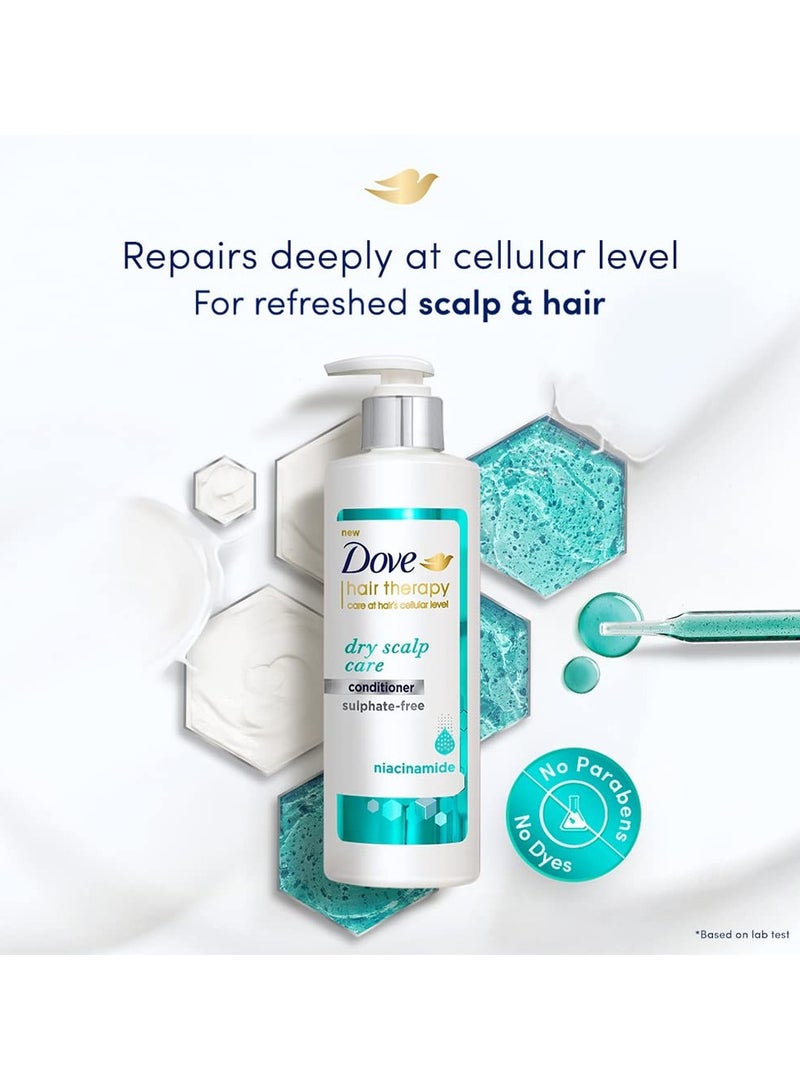 Dove Hair Therapy Dry Scalp Care Moisturizing Conditioner, Sulphate Free, No Parabens & Dyes, With Niacinamide, 380 ml - Image 4