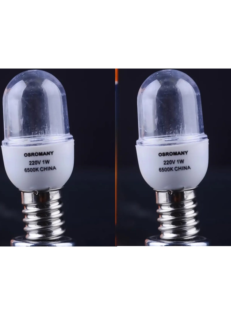 2 LED refrigerator bulbs  My people are white  Plastic pulp  transparent