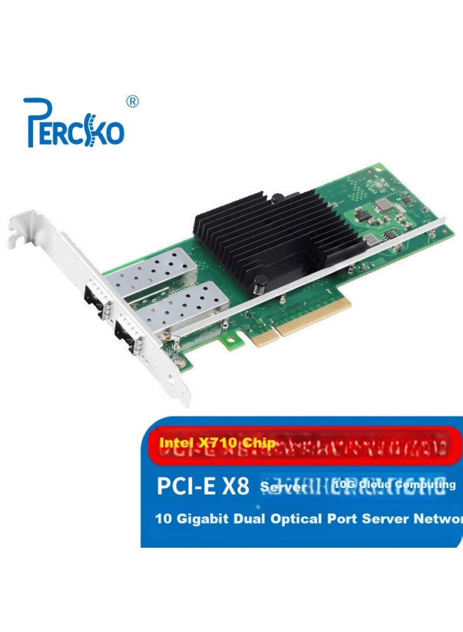 Percko X710-da2 10gbe Pcie X8 Dual-port 10g Fiber Network Card X710da2blk Server Network Adapter Compatible With Intel X722da2 X710-da4 - Image 1