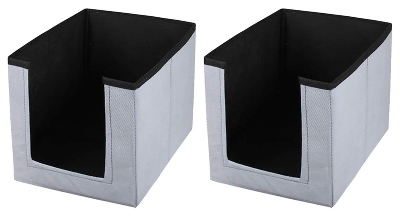 Kuber Industries Multiuses NonWoven Closet Organizer With Handles Pack of 2 Black Grey HS43KUBMART26539 - Image 1