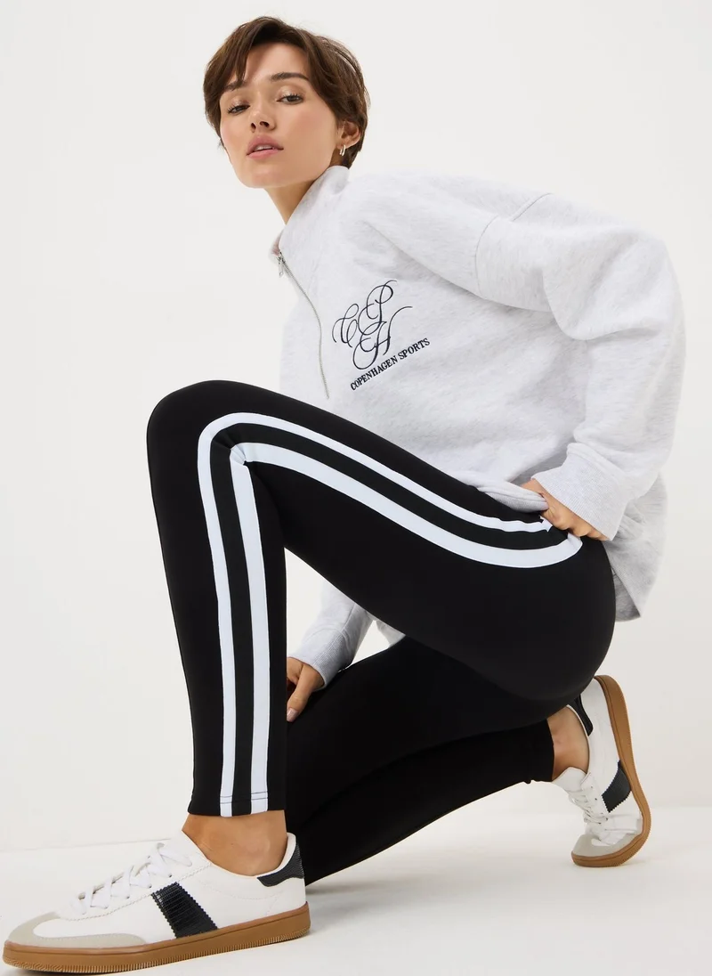 Matalan Black Side Stripe Scuba Leggings