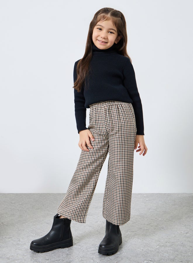 Styli Checked Elastic Waist Pants - Image 2
