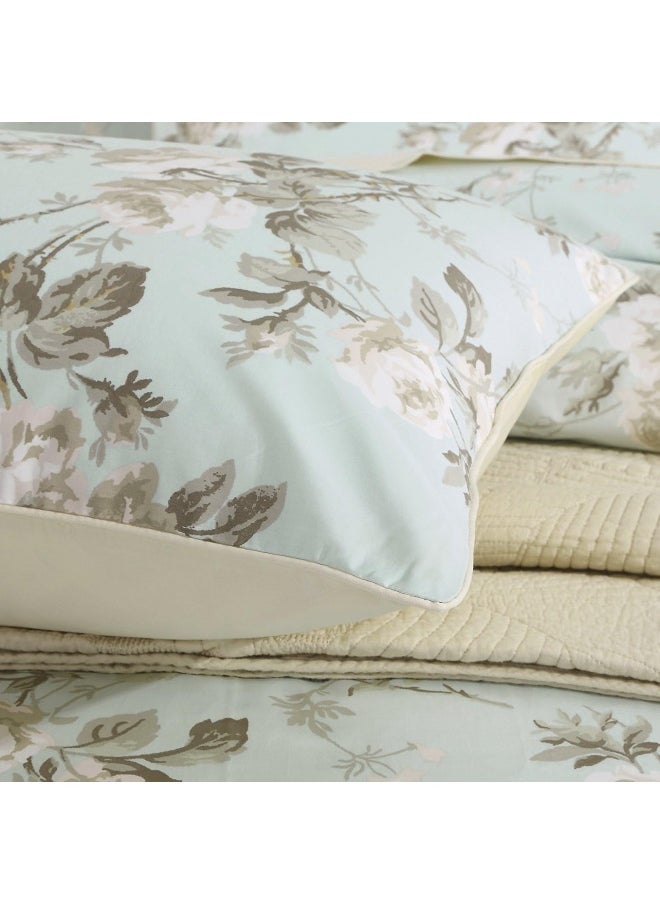 Brandream Brandream French Country Garden Toile Floral Printed Duvet Quilt Cover Cotton Bedding Set Asian Style Tapestry Pattern Chinoiserie Peony Blossom Tree Branches Multicolored Design (Full, Mint Green)  - Image 2