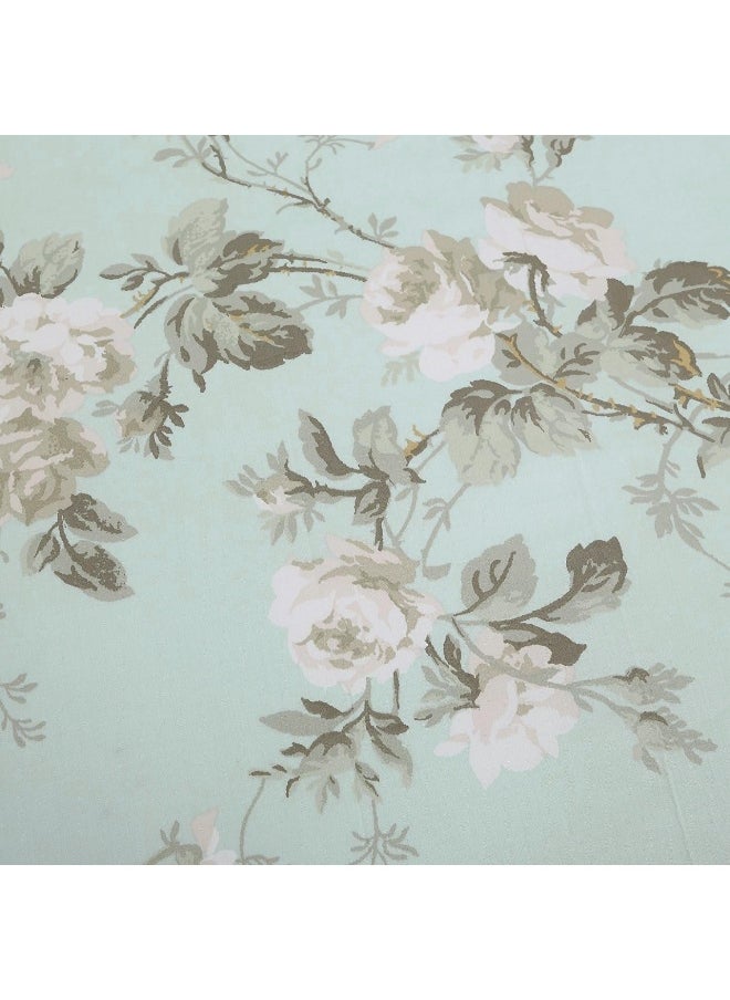 Brandream Brandream French Country Garden Toile Floral Printed Duvet Quilt Cover Cotton Bedding Set Asian Style Tapestry Pattern Chinoiserie Peony Blossom Tree Branches Multicolored Design (Full, Mint Green)  - Image 4