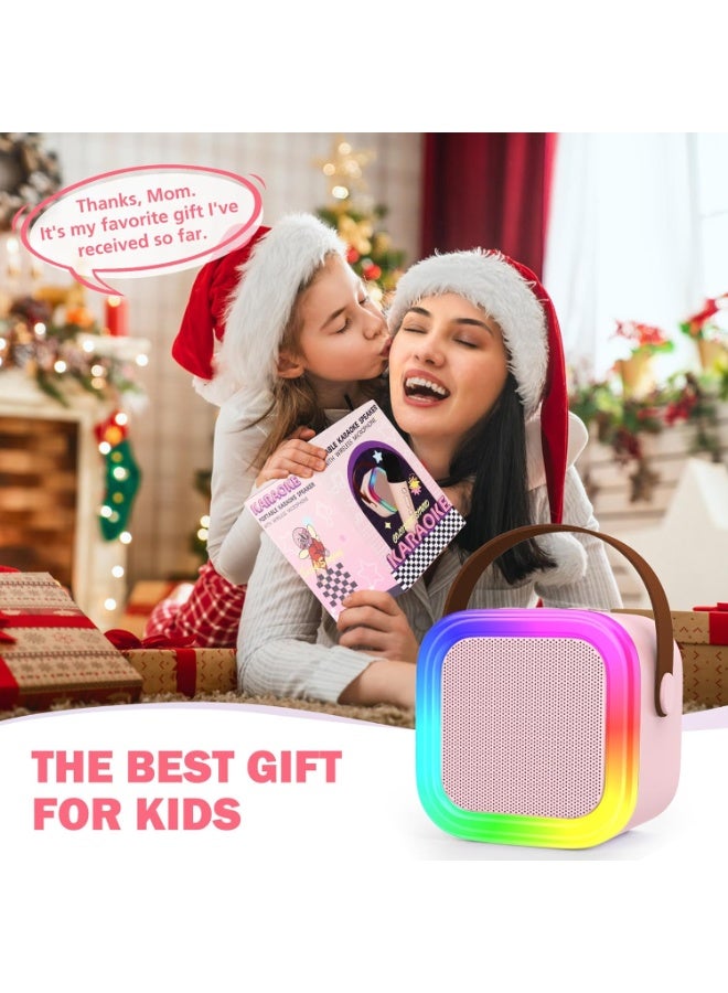 GTSOL Mini Karaoke speaker for Kids & Adults – Portable Bluetooth Speaker with 2 Wireless Microphones, Voice Changer, Birthday Gift & Music Toy for Girls Boys Ages 4–12+, Home & Family Party (Assorted Color) - Image 3