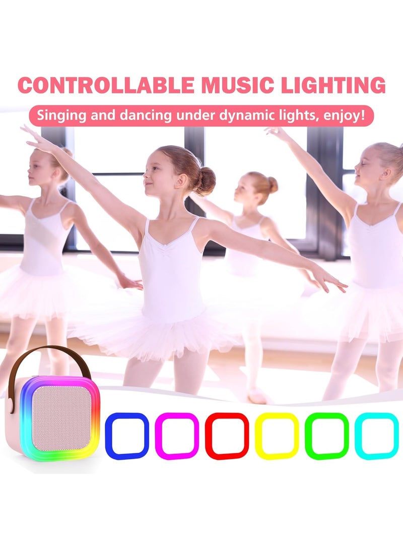 GTSOL Mini Karaoke speaker for Kids & Adults – Portable Bluetooth Speaker with 2 Wireless Microphones, Voice Changer, Birthday Gift & Music Toy for Girls Boys Ages 4–12+, Home & Family Party (Assorted Color) - Image 2