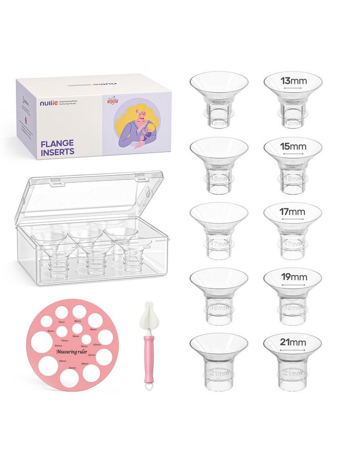 nuliie 10Pcs Flange Sizing Kit 13/15/17/19/21Mm For 24Mm Flange/Shield Of Most Pumps, Bpa-Free Flange Inserts, Compatible With Momcozy/Elvie/Spectra/Bellababy/Tsrete/Nuliie Breast Pumps - Image 1