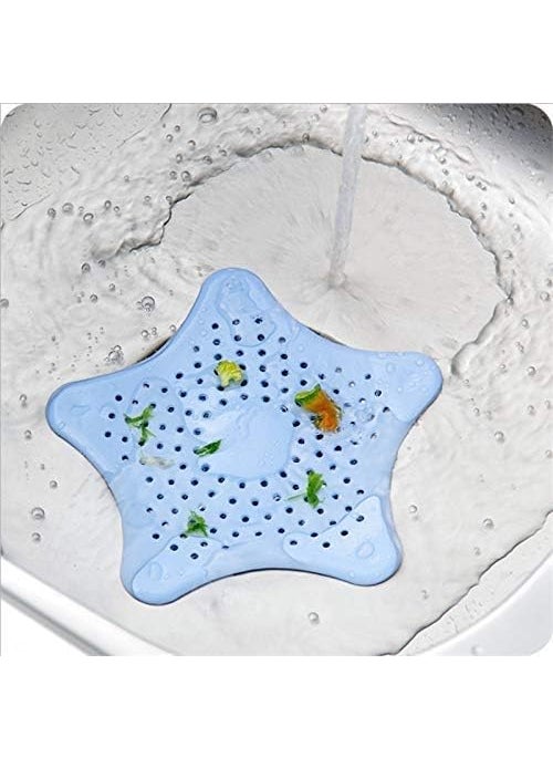 ASTRECA ASTRECA Silicone Star Shaped Sink Filter Bathroom Hair Catcher Drain Strainers Cover Trap Basin Drain Strainers Cover Trap Basin Multicolor Pack of 4  - Image 4