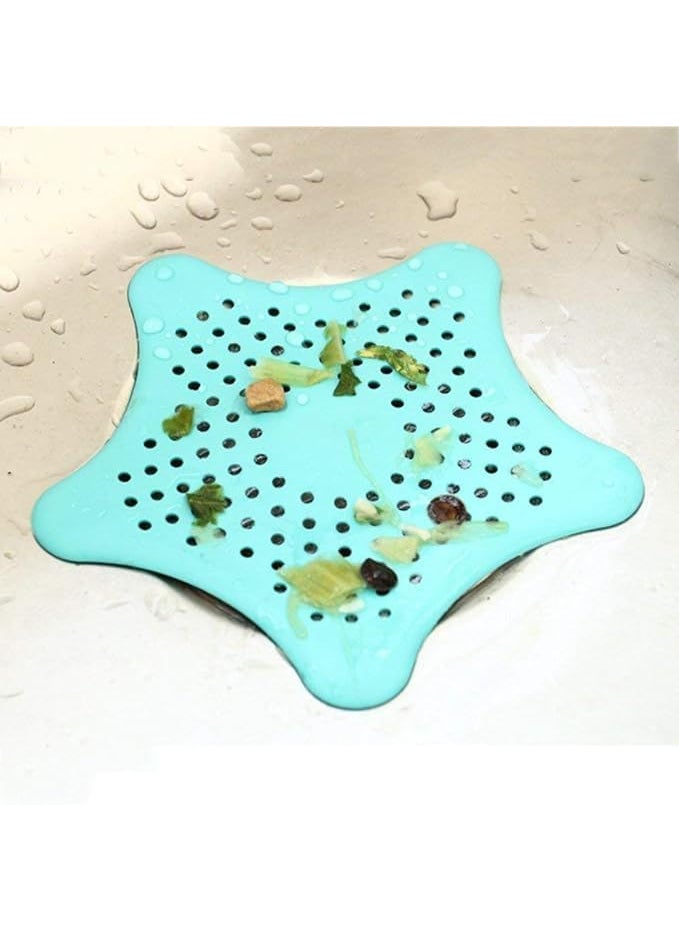 ASTRECA ASTRECA Silicone Star Shaped Sink Filter Bathroom Hair Catcher Drain Strainers Cover Trap Basin Drain Strainers Cover Trap Basin Multicolor Pack of 4  - Image 3
