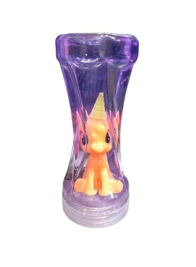 Crystal Slime Bottle With a Unicorn Character (Purple)