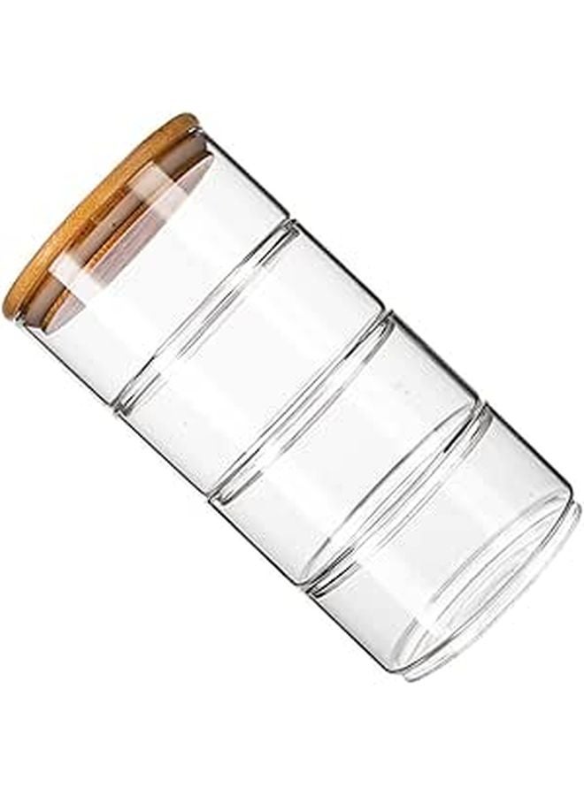 4 Layer Stackable Glass Food Storage Canisters With Lids Airtight Kitchen Pantry Organization - Image 1