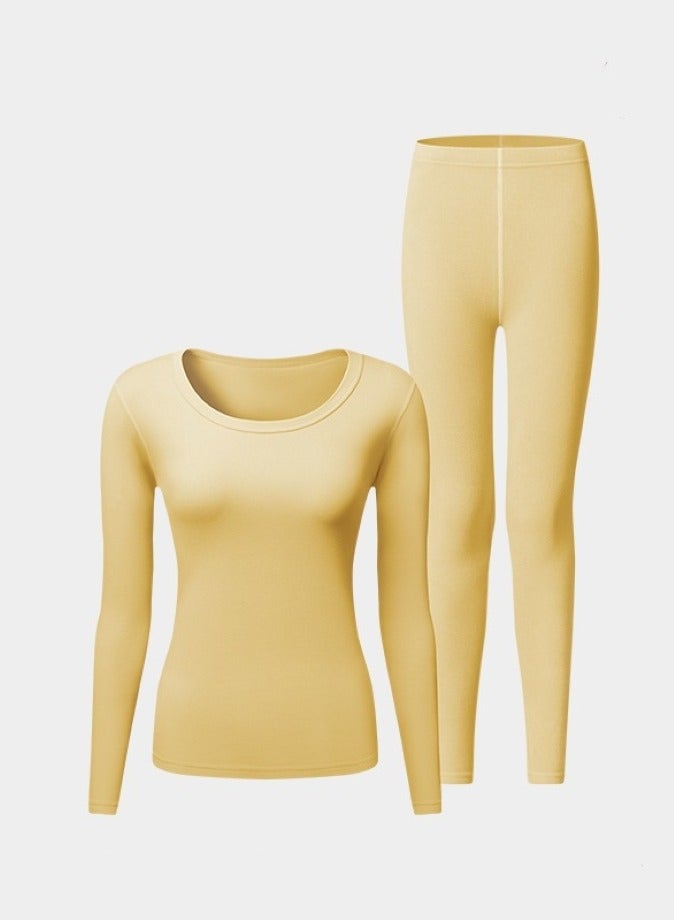 Thermal Underwear for Women, Long Johns Set Long Sleeves Free Cut Fleece Lined Tops Bottoms Base Layer for Cold Weather - Image 1