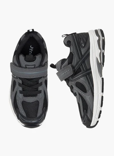 JUNIORS Boys Panelled Sneakers with Hook and Loop Closure
