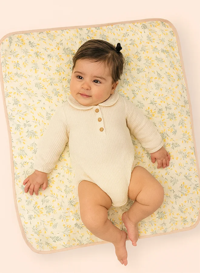 LITTLE SURPRISE BOX Little Surprise Box,Yellow Flower muslin cotton blanket with 2 matching Napkins for Newborn & Infants