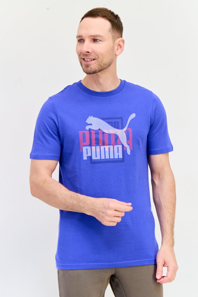 PUMA Men Sportswear Fit Short Sleeve Outdoor T-Shirt, Blue - Image 1