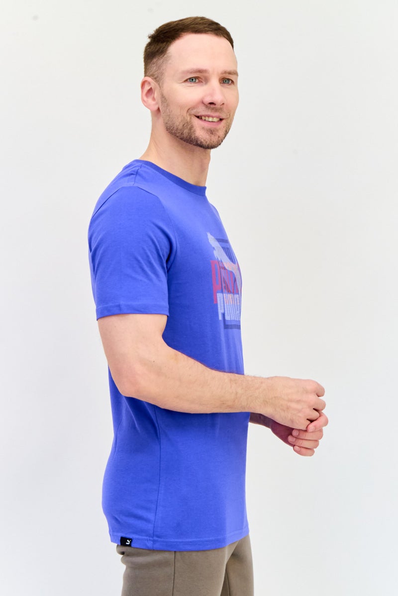 PUMA Men Sportswear Fit Short Sleeve Outdoor T-Shirt, Blue - Image 3