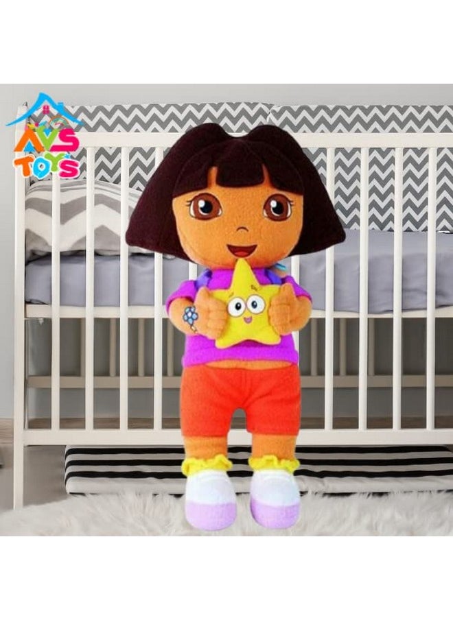 AVSHUB AVSHUB Dora Doll Plush/Soft/Cute Toy for Girls and Kids, Super-Soft, Safe Great Birthday Gift Soft Toy Cute Kids Animal Home Decor Toys (35 CM)  - Image 1