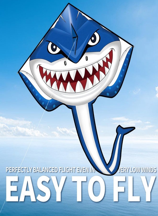 Hymaz Kites for Kids Ages 4-8 8-12, Large Shark Kite Easy to Fly for Kids & Adults, Beach Kites Toys with 328ft String and Handle, Beginner Kite for Boys Girls Outdoor Activities Summer Beach Games - Image 2