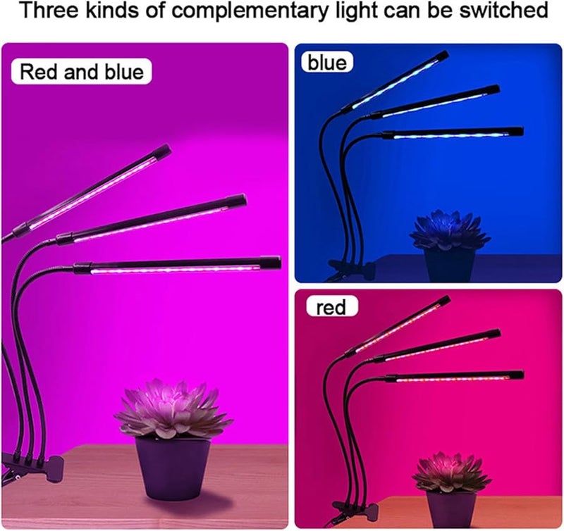 ضوء نبات USB كامل الطيف 30 واط ثلاث أنابيب مع تخفيف 9 تروس وجهاز توقيت 3H9H12H للزراعة الداخلية - Image 5