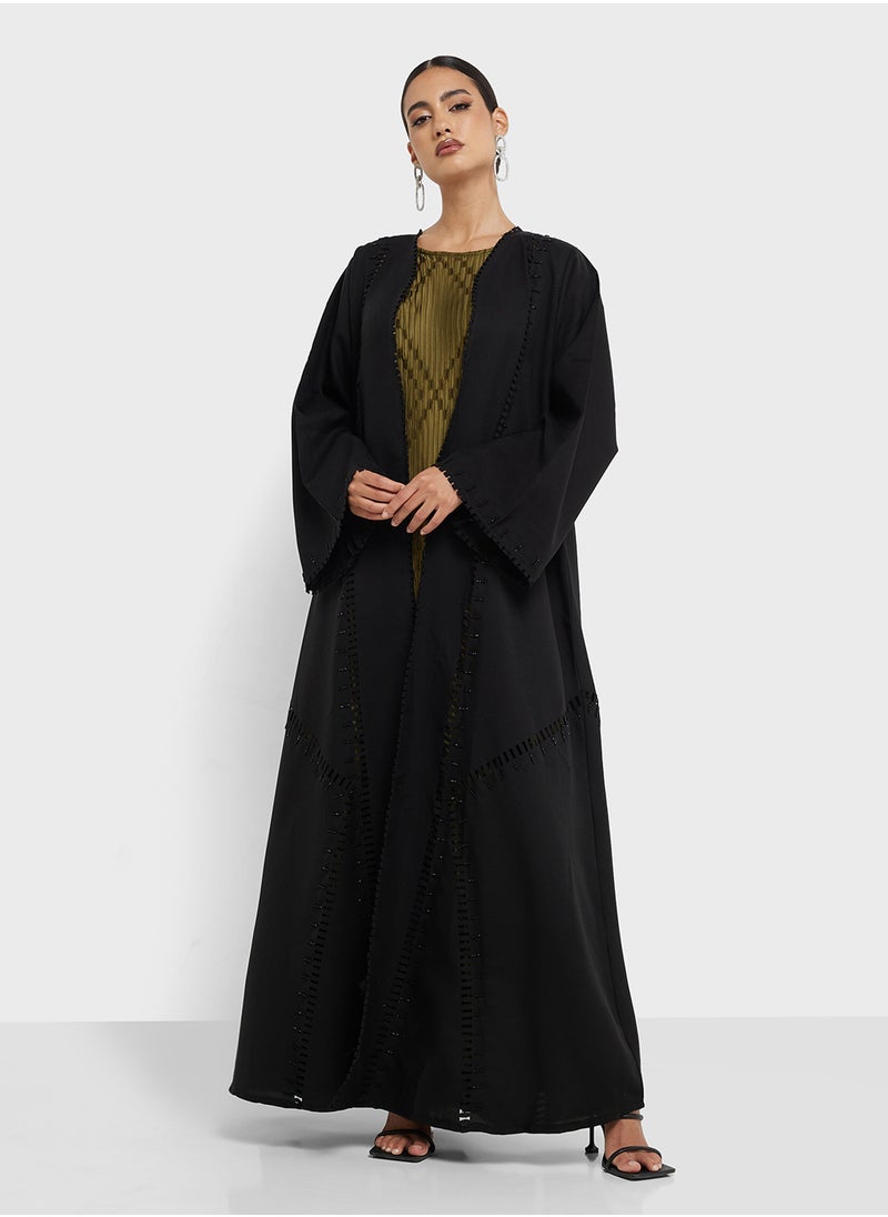 hayas closet Lace detailed Abaya with Sheila  - Image 5
