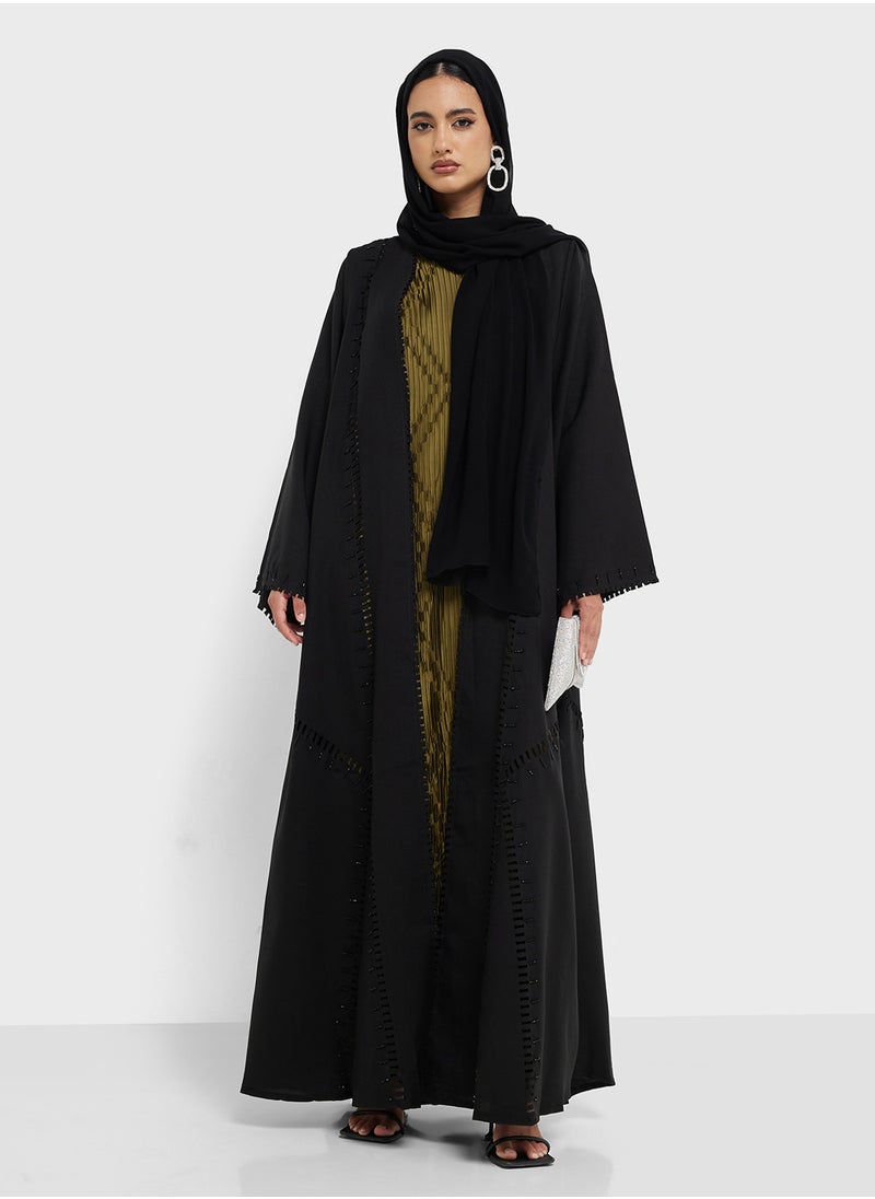 hayas closet Lace detailed Abaya with Sheila  - Image 1