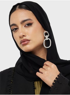 hayas closet Lace detailed Abaya with Sheila  - Image 4