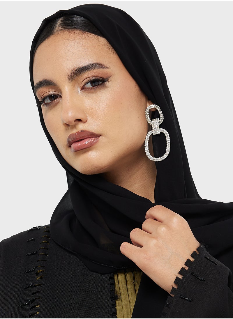 hayas closet Lace detailed Abaya with Sheila  - Image 4