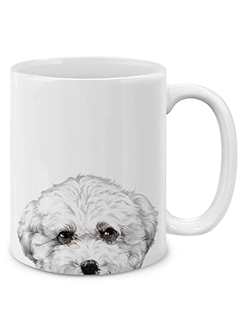 RYN Bichon Frise Dog Ceramic Coffee Mug Tea Cup, 11 OZ - Image 1