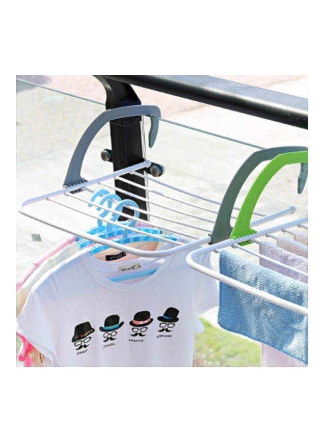 WAOKN Balcony rack Drying rack,Retractable Stainless Steel Folding Laundry Towel Hanging for Balcony Windowsill Fence Guardrail Clothes Drying Rack with Clips  - Image 4