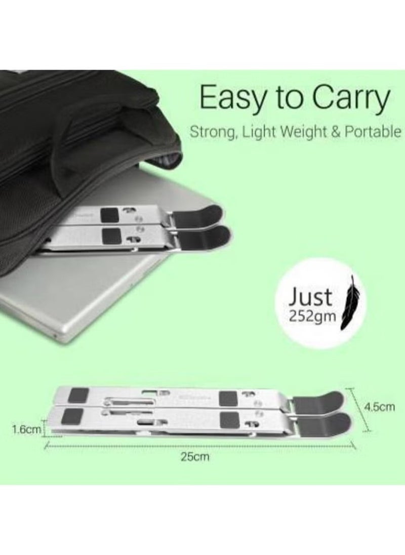 ELTRAZONE Laptop Stand with 7 Adjustable Levels – Ergonomic Design, Multifunctional Adjustable Laptop Holder for All Laptops, Silver – Perfect for Desk, Home Office, and Comfort During Work or Study Sessions  - Image 2