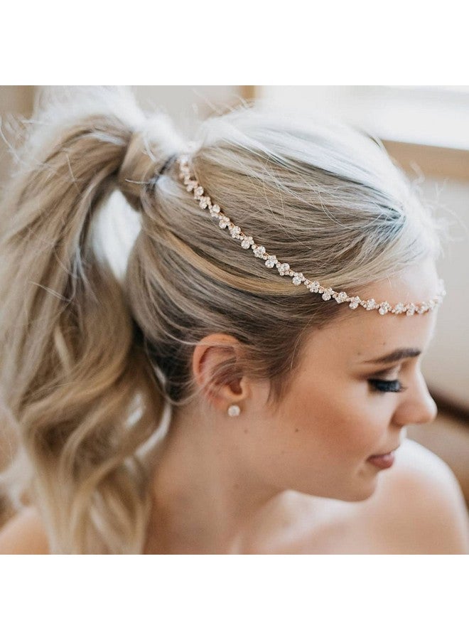 Asphire Vintage Crystal Headband With Side Combs Sparkling Rhinestone Head Chain Iced Out Hair Vine Prom Party Festival Hair Accessories For Women Silver - Image 1