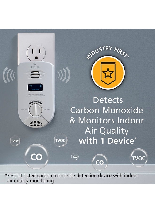 Kidde Kidde Smart Carbon Monoxide Detector & Indoor Air Quality Monitor, Plug In Wall, WiFi, Alexa Compatible Device, Voice & App Alerts  - Image 1