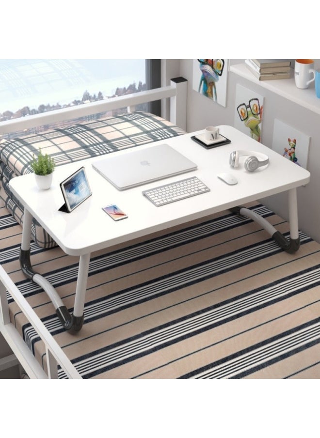 Generic - Sick Bed Dining Table Elderly Pregnant Women's Bed Small Dining Table Dormitory Upper Bed Foldable Movable Household-Color:Extra Large W Square White [70x40 Cup Slot] Height 33-a75 - Image 1