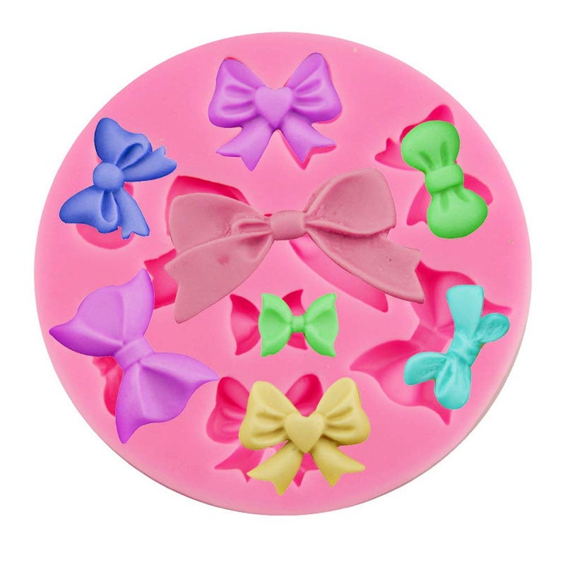 Pengxiaomei 3 Pack Bows Silicone Mould  Bow Fondant Sugar Mould Craft Molds for Birthday Wedding Party DIY Cake Decorating Mold - Image 2