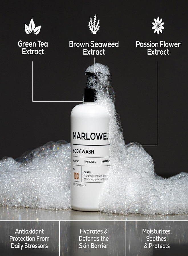 MARLOWE. Men's Body Wash, Refreshing Shower Gel, Santal, 15 oz Pump - Image 2