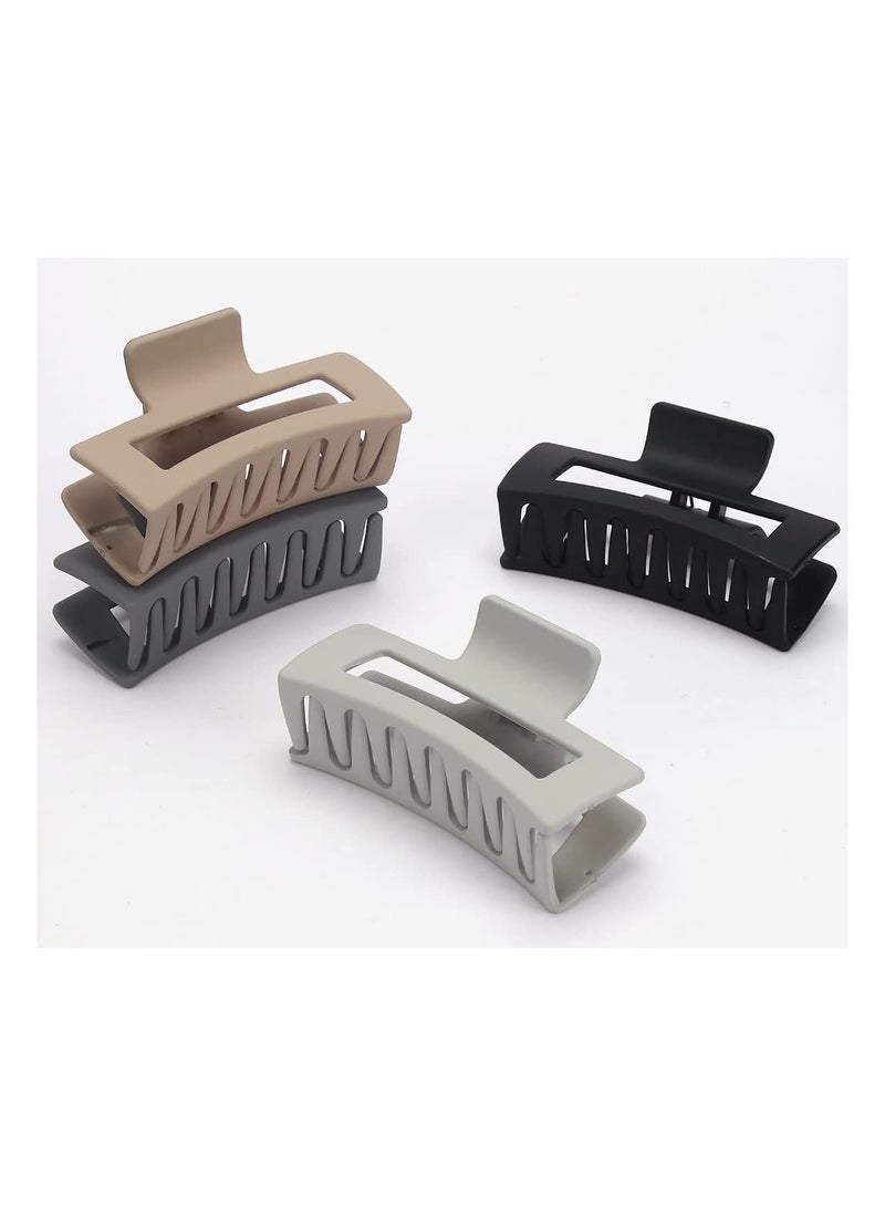 ORiTi Hair Claw Clips 4 PCS, Hair Clips for Thick Hair Acrylic Rectangular Jaw Clips Big Hair Clips Gifts for Women - Image 2