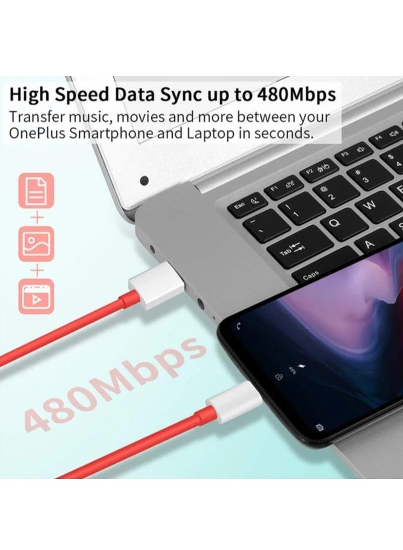 ELTRAZONE "Super-Fast USB Type-C Charging Cable – Red, Compatible with OnePlus 11, 10 Pro, 9 Series, and More" - Image 4