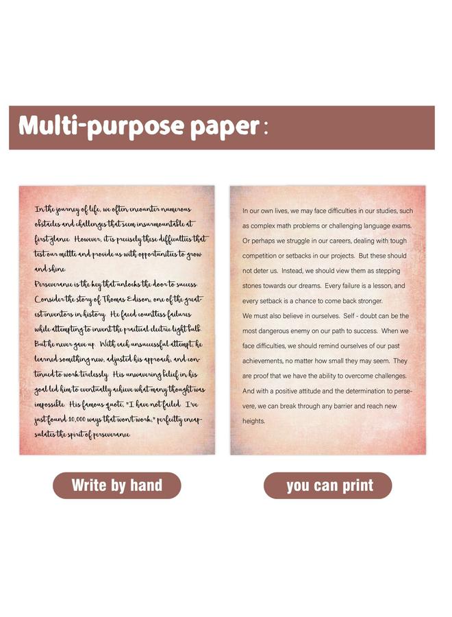 Bluejw New Product Printing Paper 60 Pieces Of Retro Nostalgic A4 Double-sided Letterhead Writing DIY Hand Account Decoration Material Letterhead - Image 4