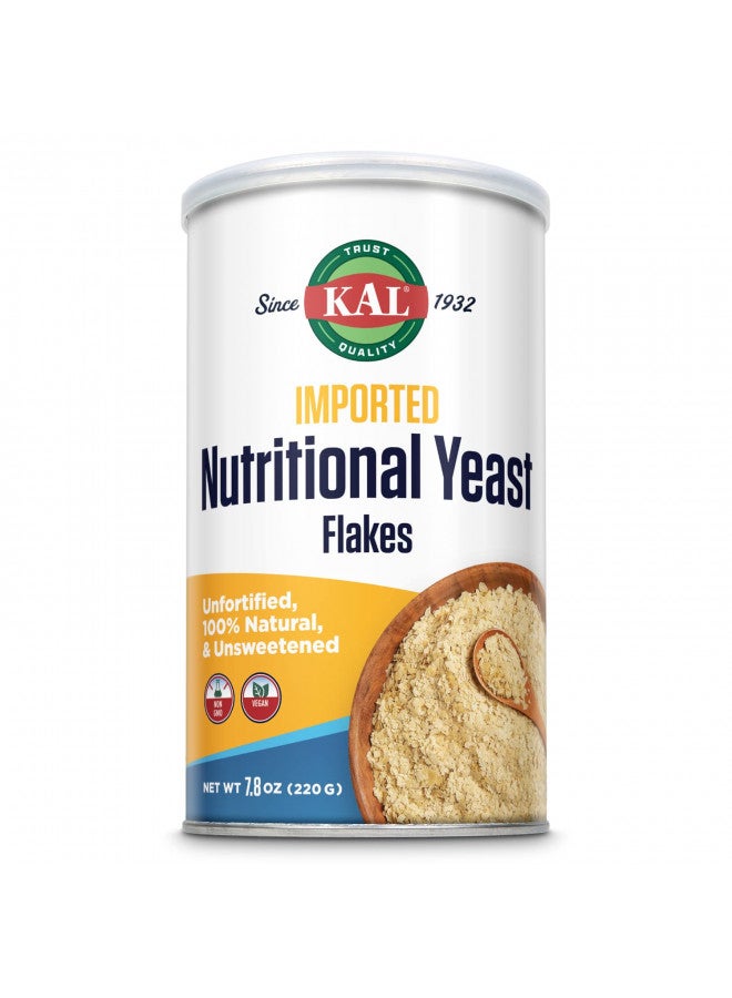 KAL KAL Imported Nutritional Yeast Flakes, Unfortified & Unsweetened Fine Flakes, 100% Natural Source of Amino Acids & B Vitamins, Great Nutty Flavor, Non-GMO & Vegan, Approximately 22 Servings, 7.8oz - Image 1