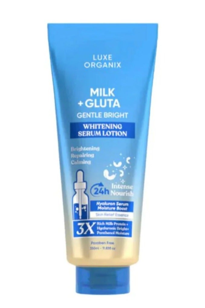 LUXE ORGANIX Skin Lightening Lotion with Milk and Gluta - 350 ml - Image 1