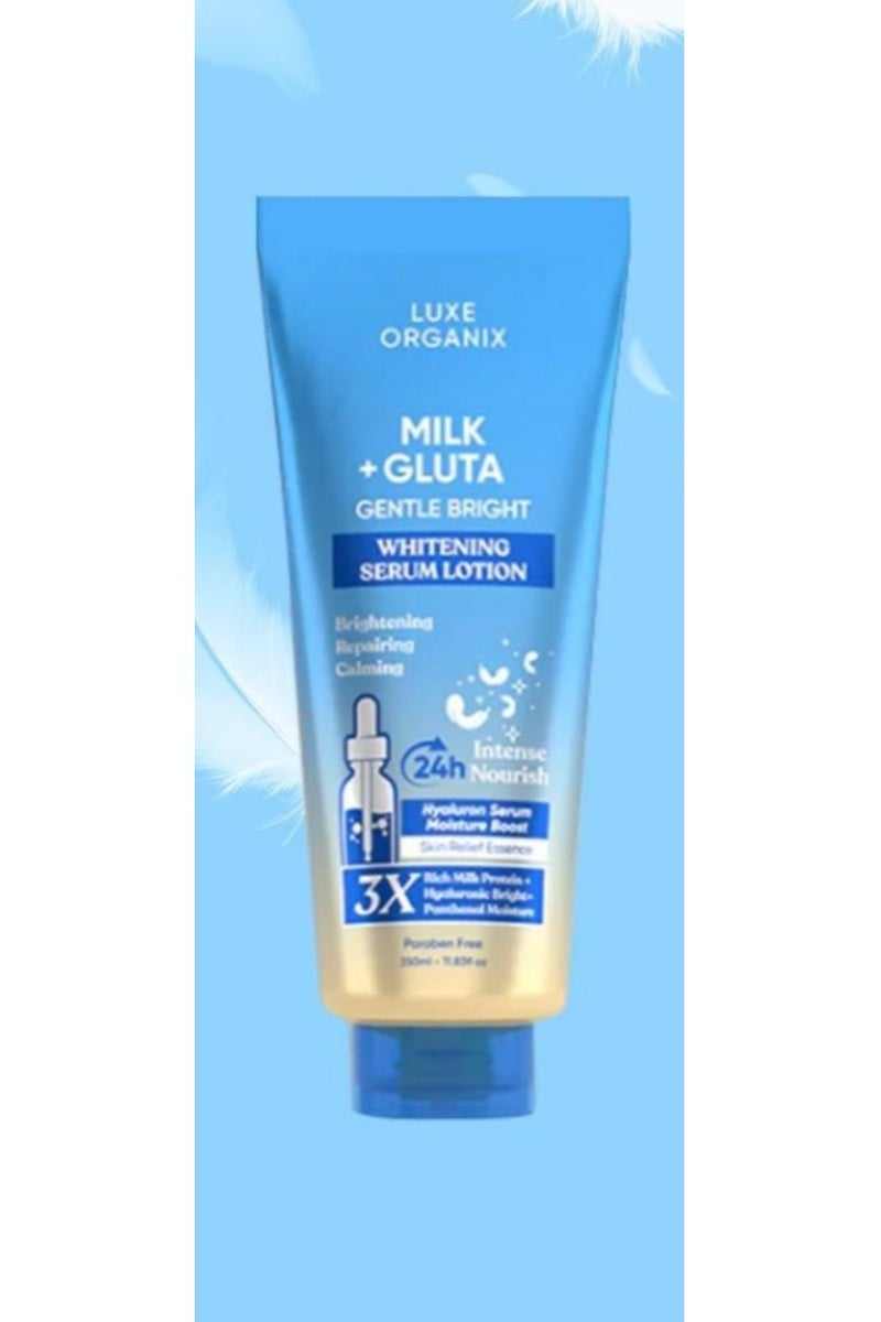 LUXE ORGANIX Skin Lightening Lotion with Milk and Gluta - 350 ml - Image 2