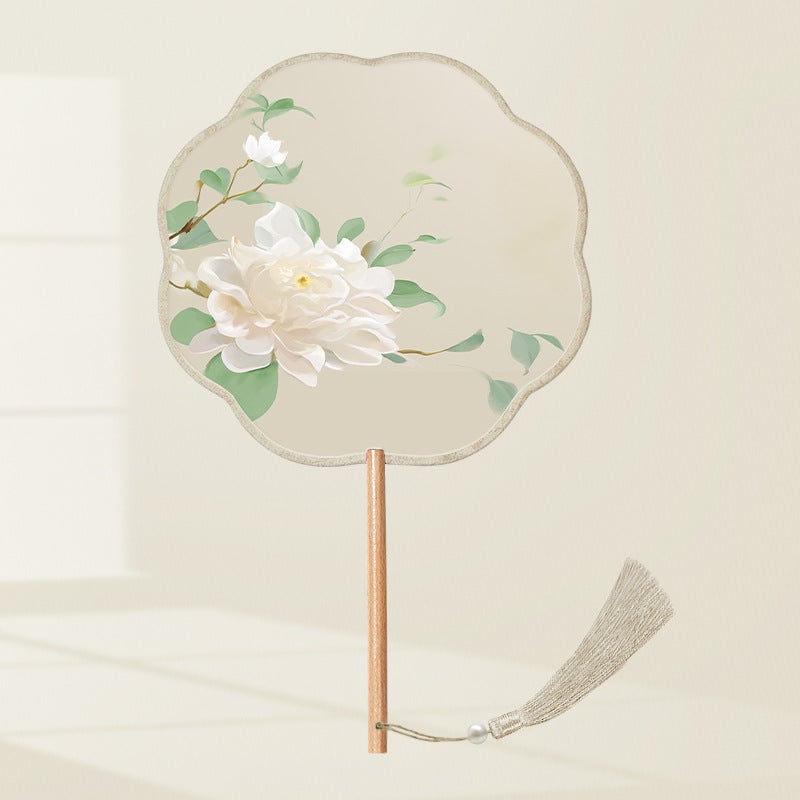 Semi-Transparent Round Fan Ancient Look Elegant (eight pieces of silk) 