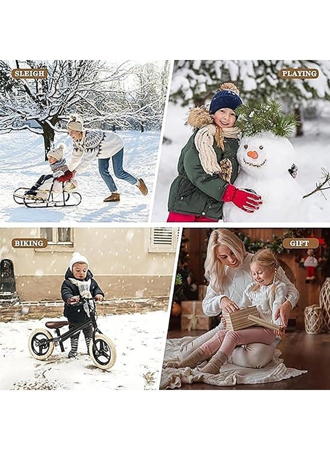 Arabest Kids Winter Hat, Gloves, and Scarf Set - Beanie With Knit Thick Warm Fleece for Children (Black) - Image 5