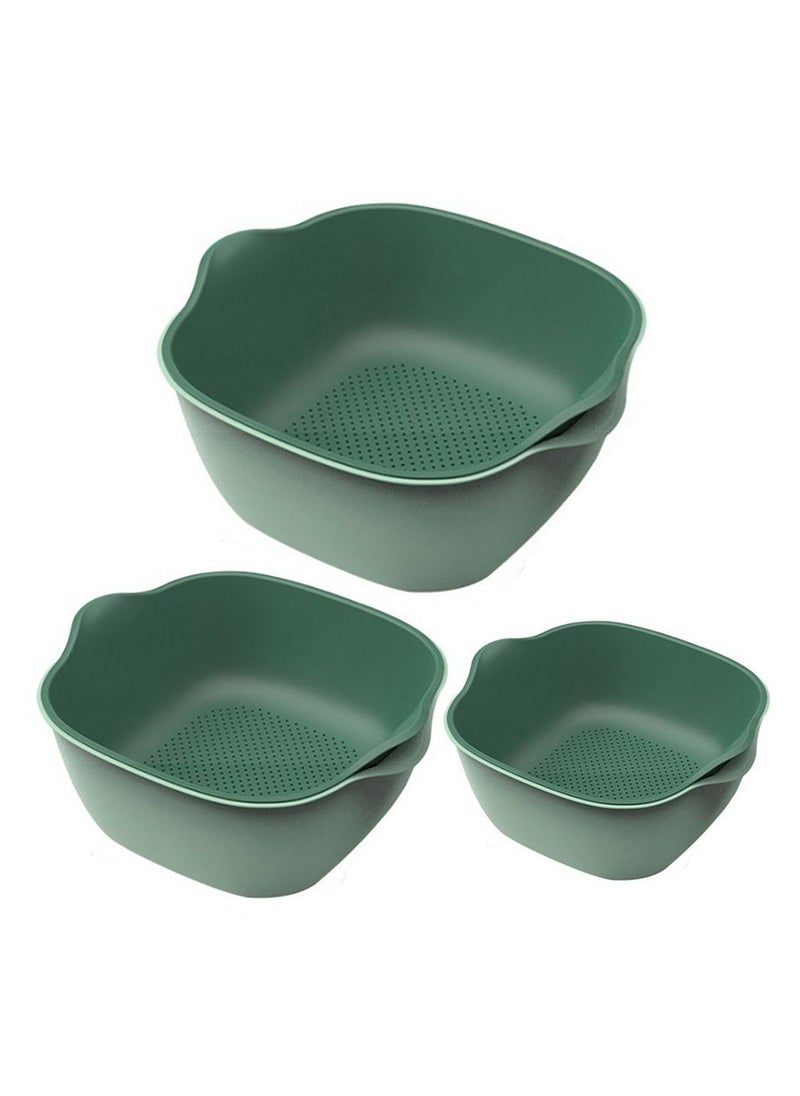 Deo King Kitchen Vegetable and Fruit Drainage Basket Set-Large, Medium and Small Size  - Image 1