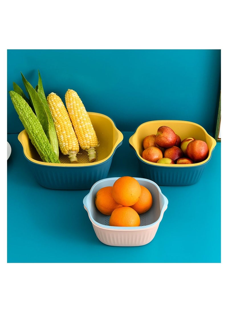 Deo King Kitchen Vegetable and Fruit Drainage Basket Set-Large, Medium and Small Size  - Image 3
