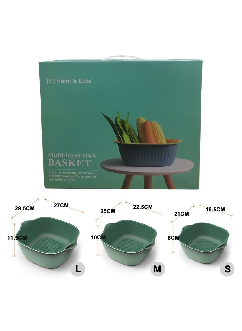 Deo King Kitchen Vegetable and Fruit Drainage Basket Set-Large, Medium and Small Size  - Image 4