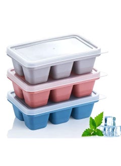 3 Piece Silicone Ice Cube Mold with Lid, Stackable and Dishwasher Safe Ice  Tray