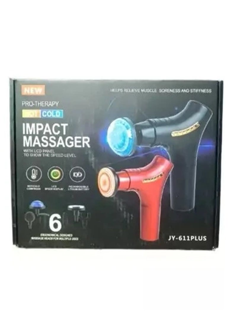 مسدس تدليك احترافي 6 في 1، مسدس تدليك HS-520 مزود بـ 6 رؤوس، رأس تدليك مصمم هندسيًا لاستخدامات متعددة، قوة احترافية 20 وات، تدليك عميق لاسترخاء العضلات - أخضر - Image 2